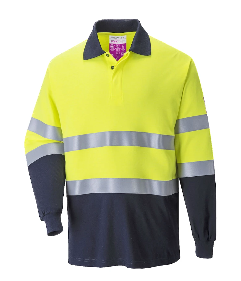 A/S Hi-Vis Long Sleeve Two-Tone Polo