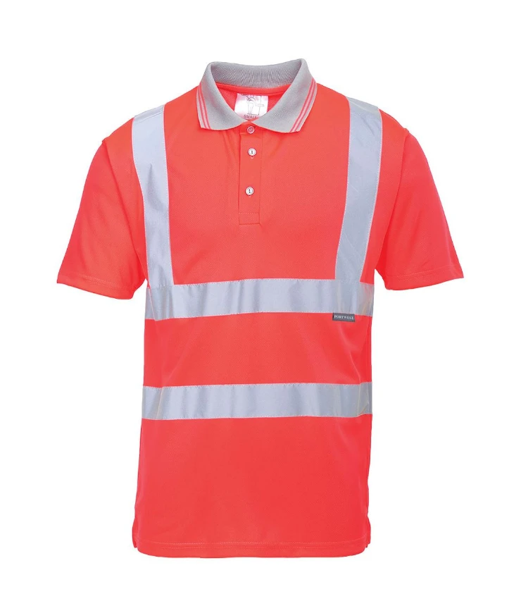 Red Hi Vis Short Sleeve Polo