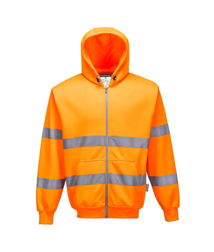 Hi Vis Zip Front Hoodie