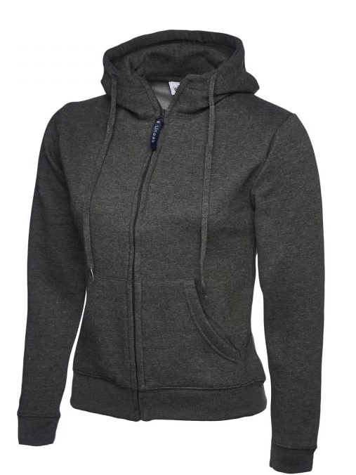 Charcoal Ladies Full Zip Hoodie